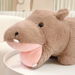 Peluche hippopotame bouche ouverte
