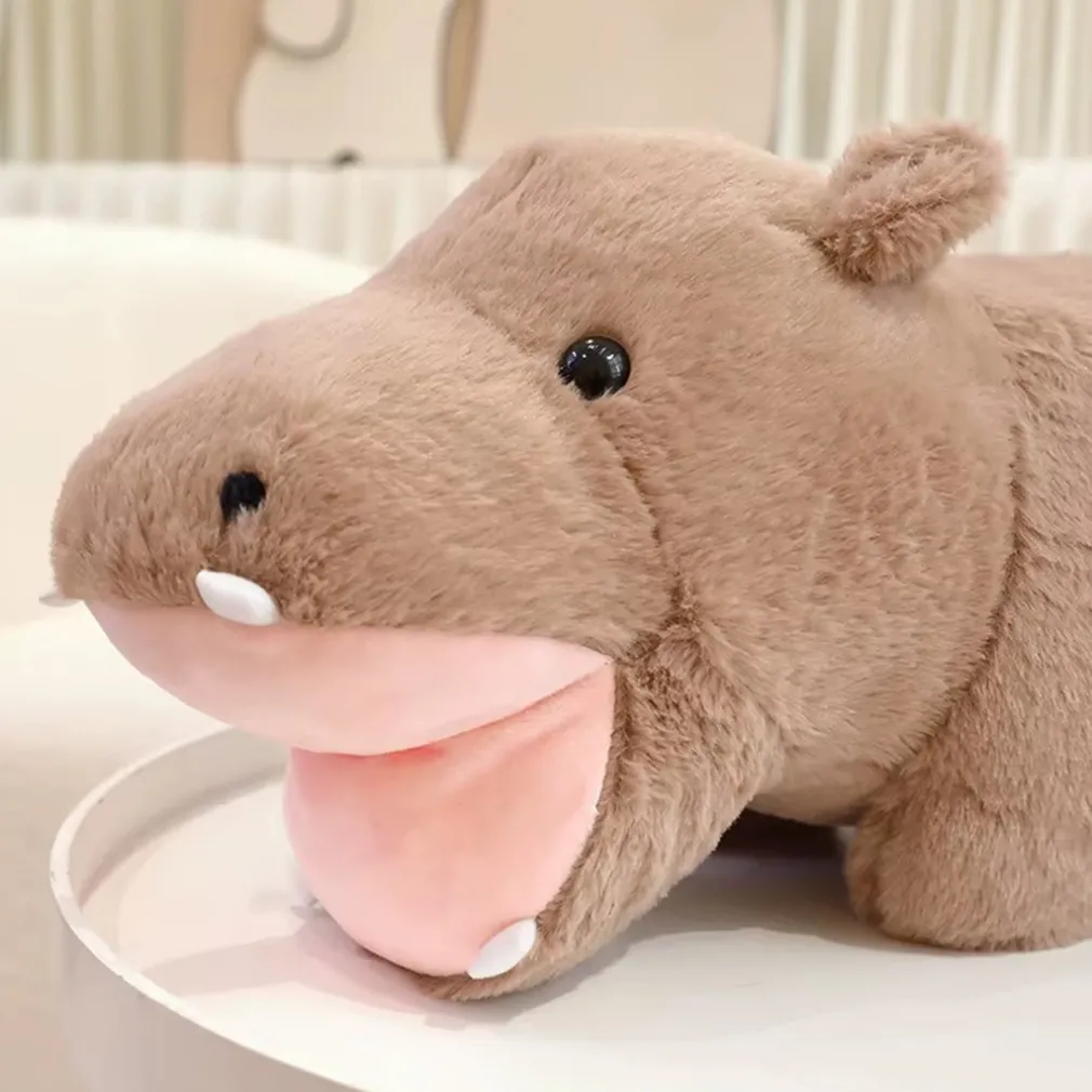 Peluche hippopotame bouche ouverte