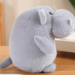 Peluche hippopotame gris en trois tailles