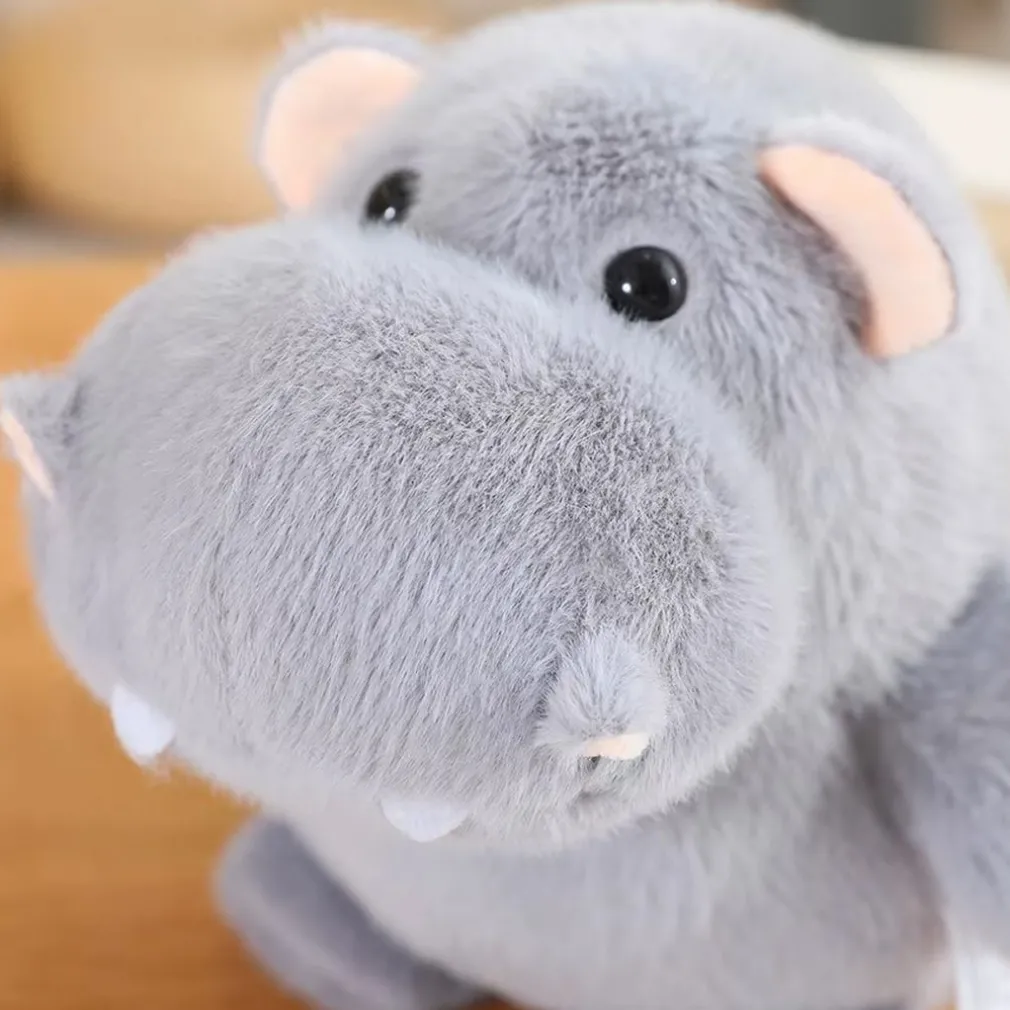Peluche hippopotame gris en trois tailles
