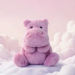 Peluche hippopotame violet mignon