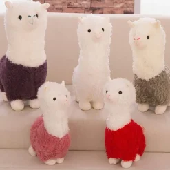 Peluche lama alpaga rouge
