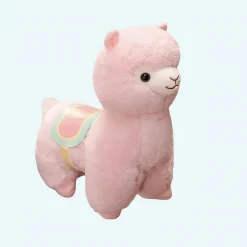 Peluche lama rose