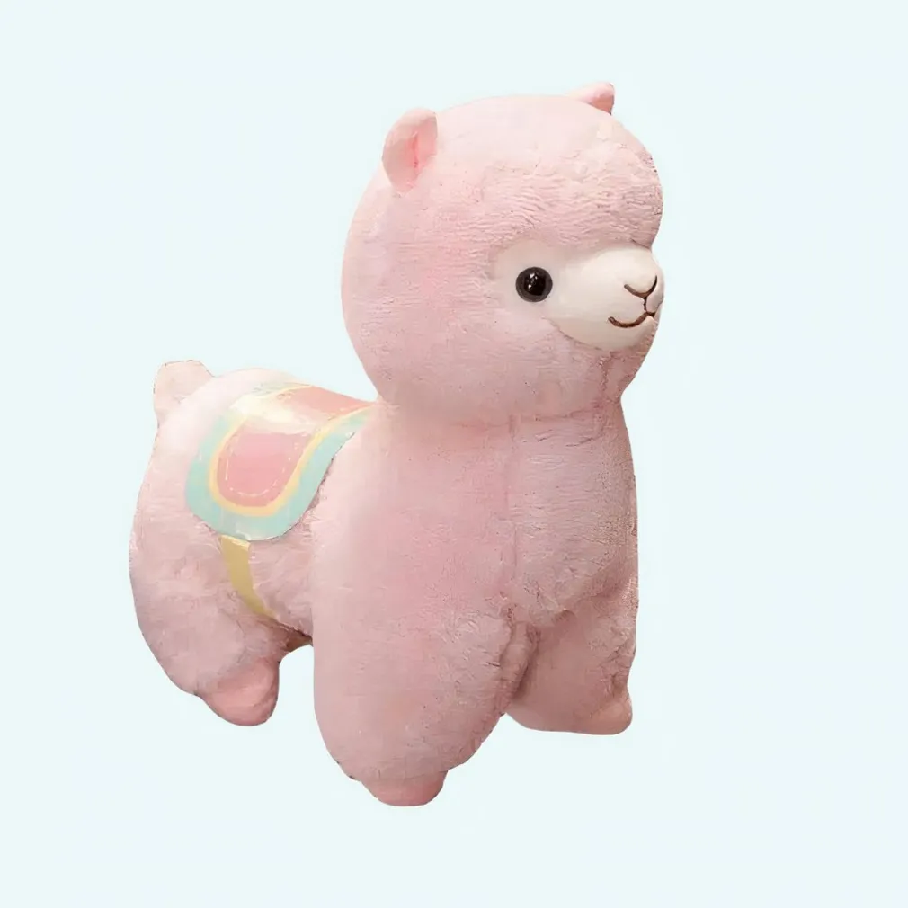 Peluche lama rose