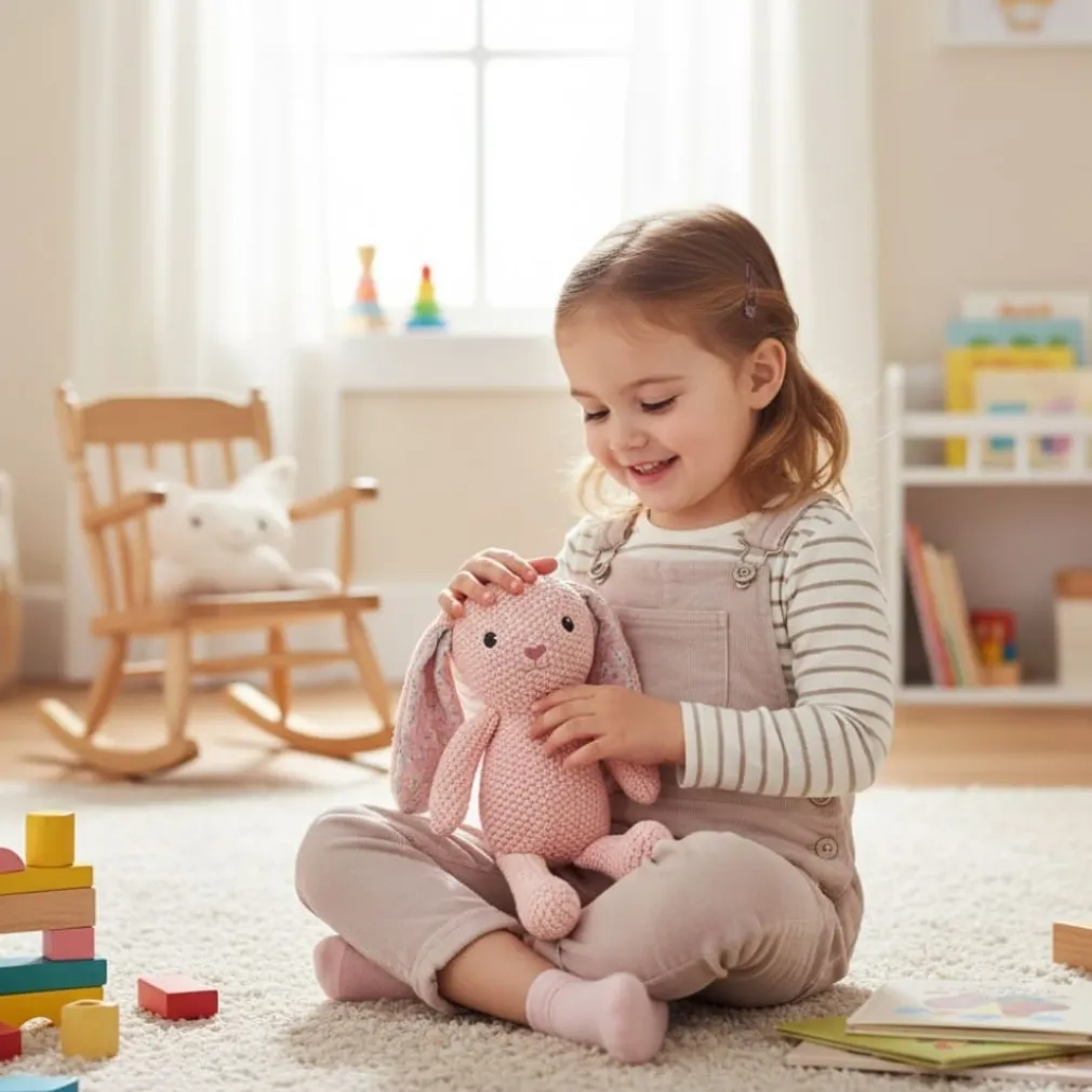 Peluche lapin au crochet à grandes oreilles
