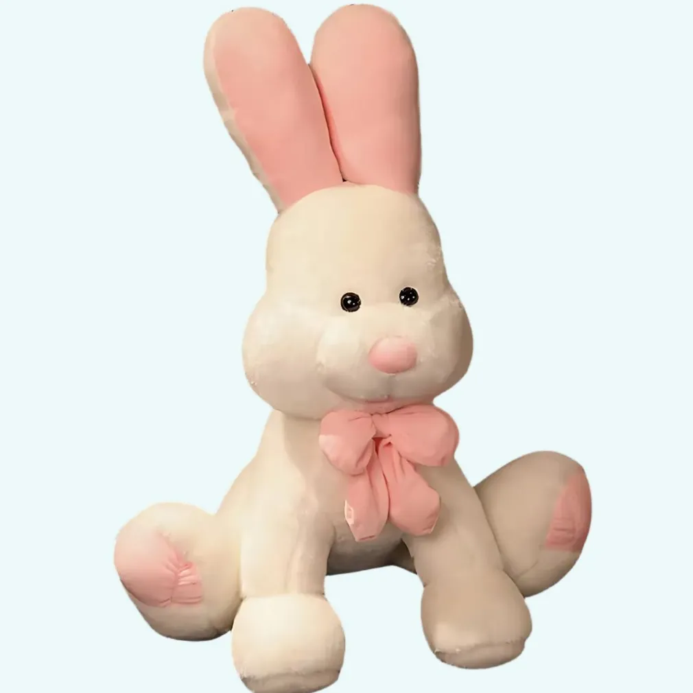 Peluche lapin blanc géant assis