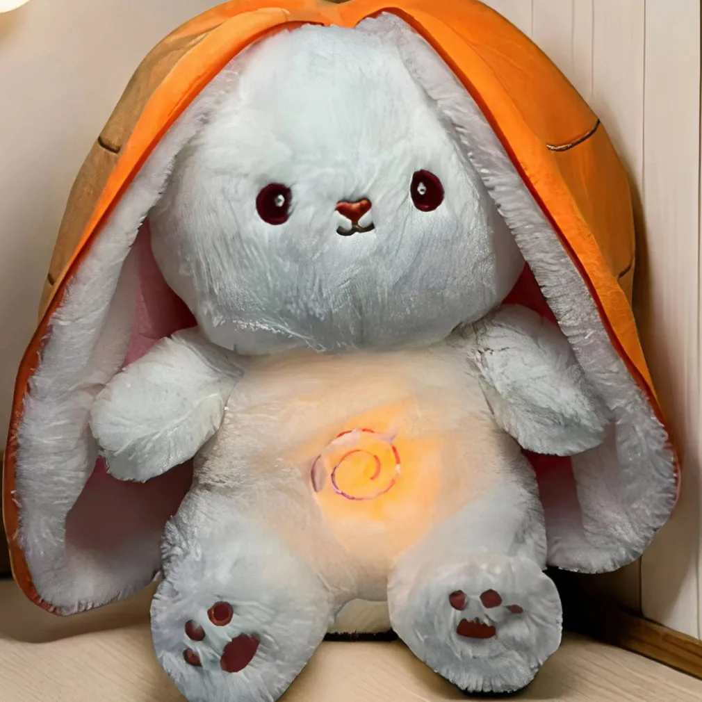 Peluche lapin carotte qui respire avec berceuses