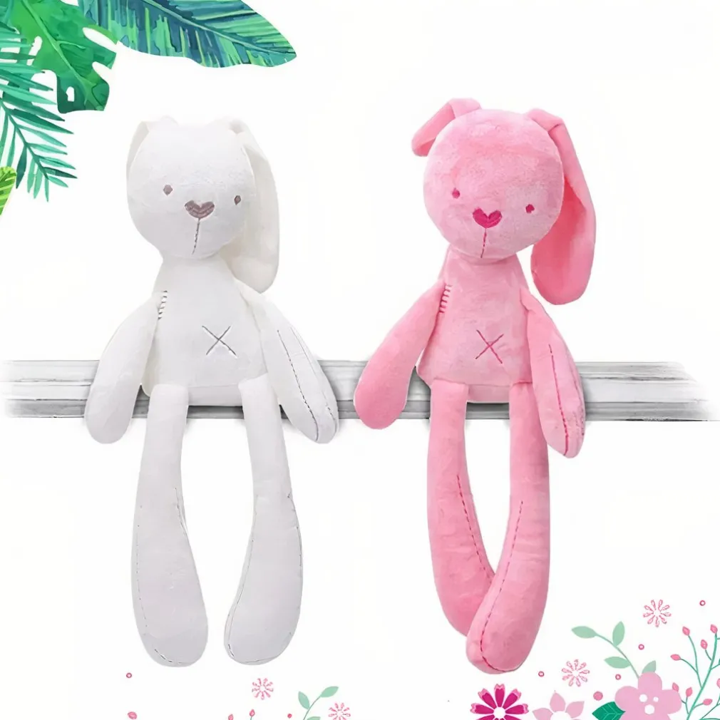 Peluche lapin douce et mignonne blanche ou rose
