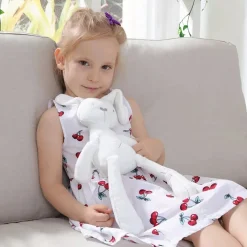 Peluche lapin douce et mignonne blanche ou rose