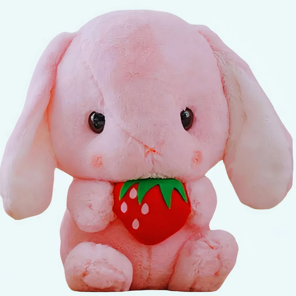 Peluche lapin fraise