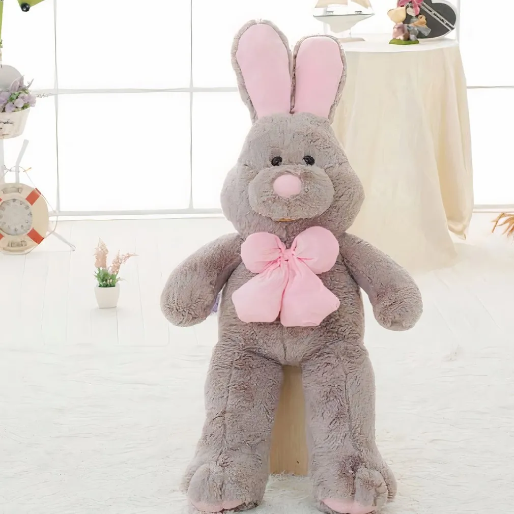 Peluche lapin gris géante