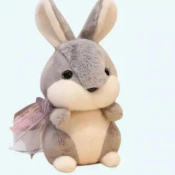 Peluche lapin lièvre gris