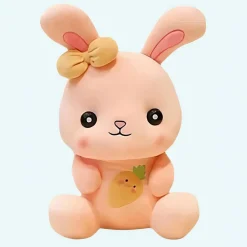 Peluche lapin orange trop mimi