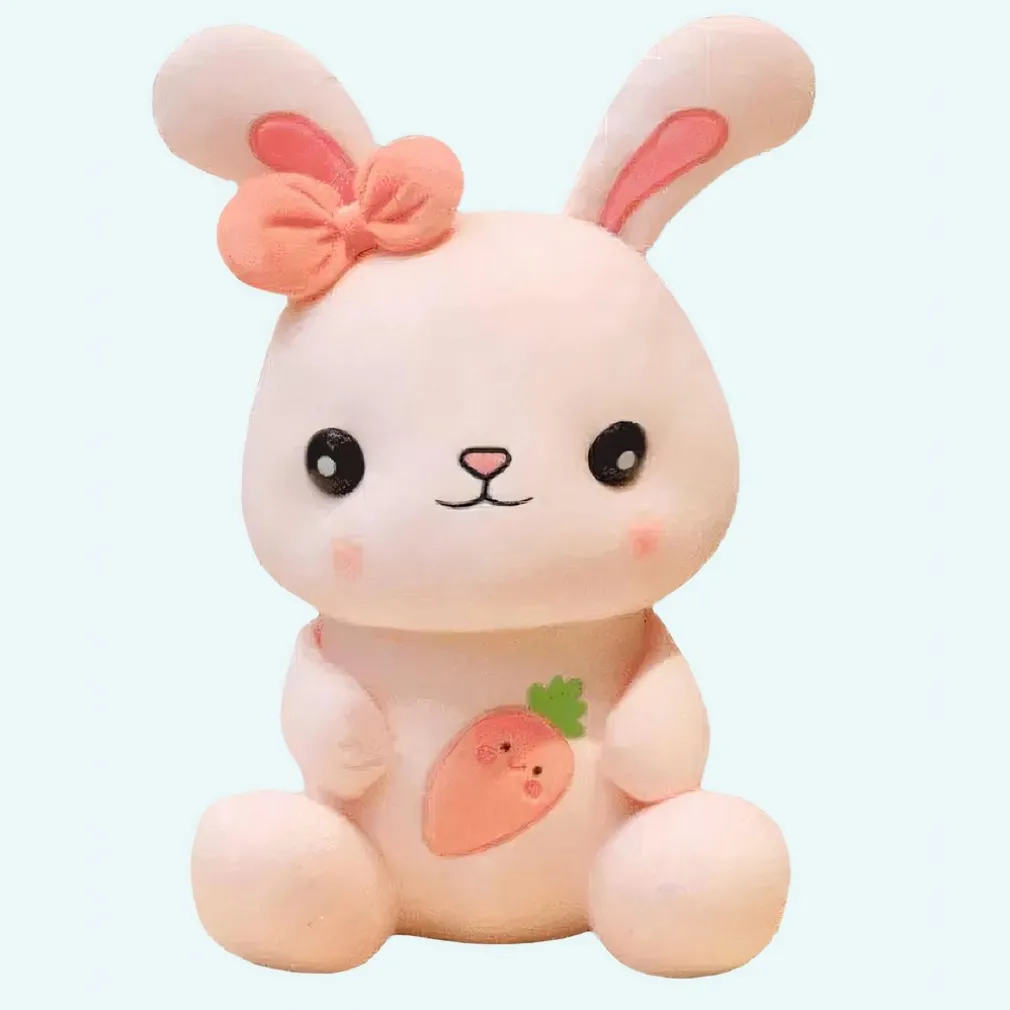 Peluche lapin rose trop mimi