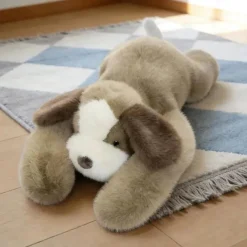 Peluche lestée chien beige