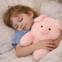 Peluche lestée cochon rose