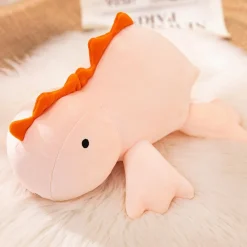 Peluche lestée dinosaure rose