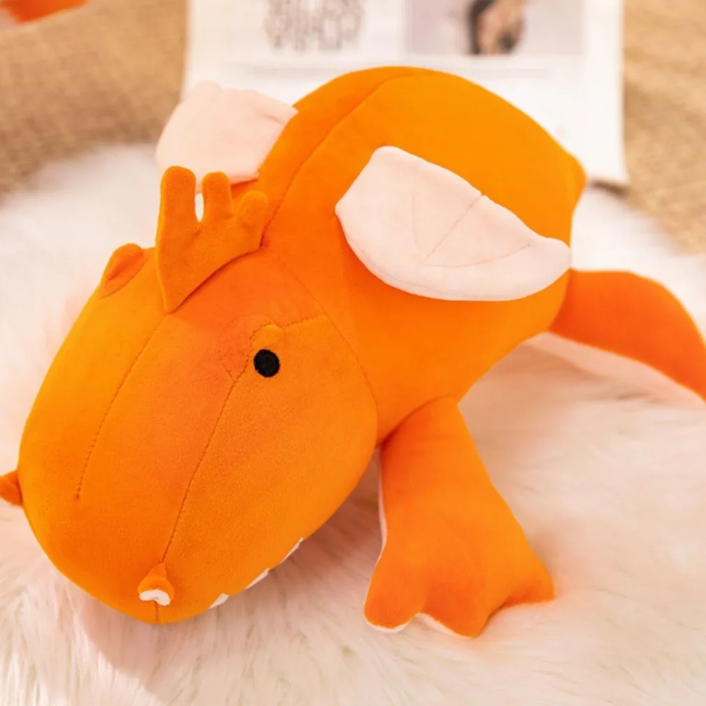 Peluche lestée dragon orange