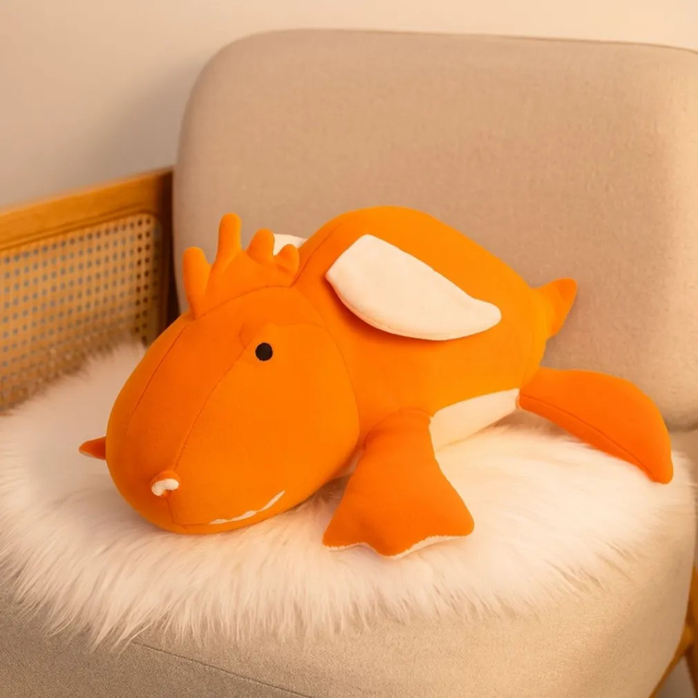 Peluche lestée dragon orange