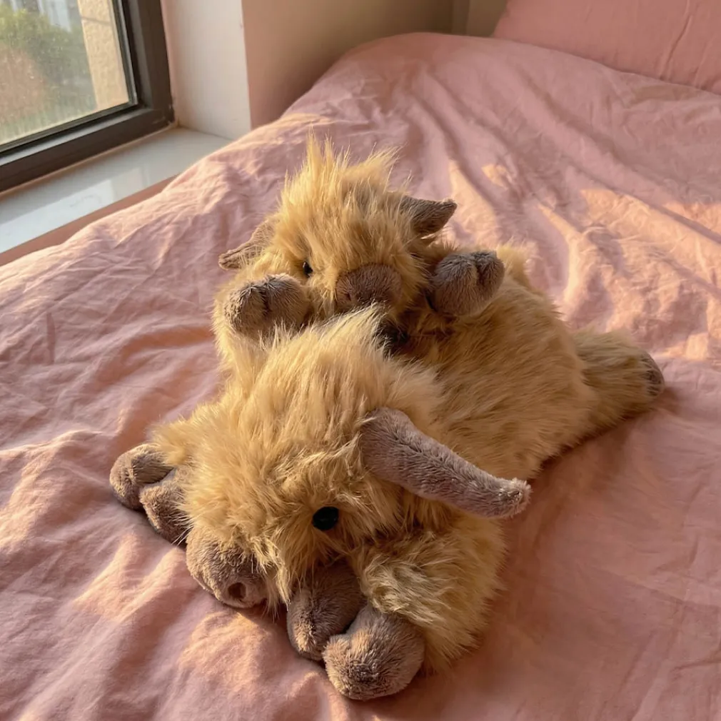 Peluche lestée et chauffante vache Highland
