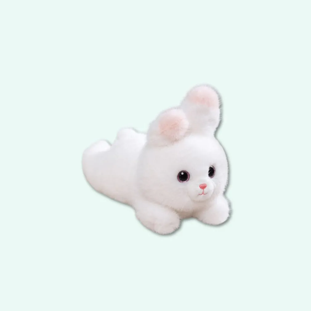 Peluche lestée lapin blanc