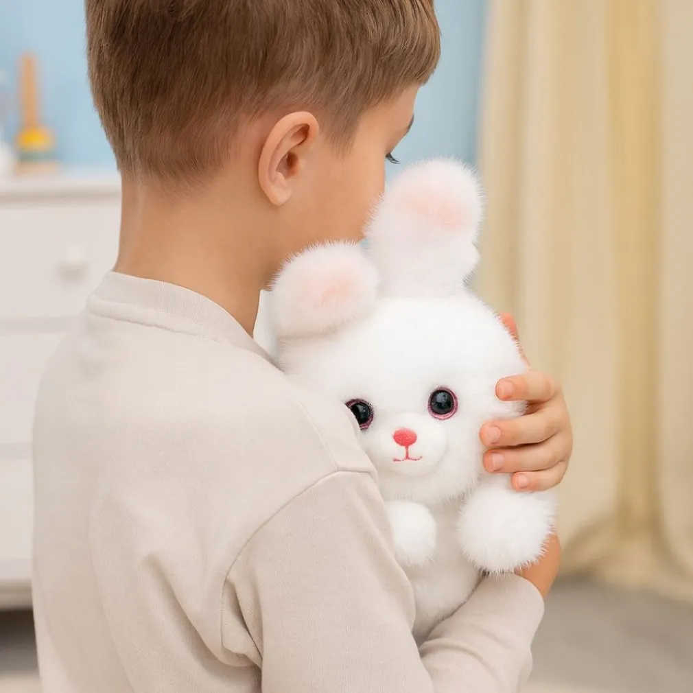 Peluche lestée lapin blanc