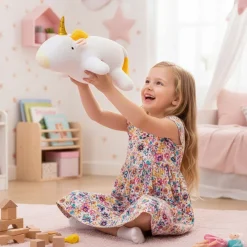 Peluche lestée licorne blanche