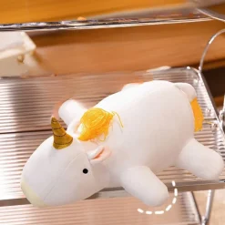 Peluche lestée licorne blanche