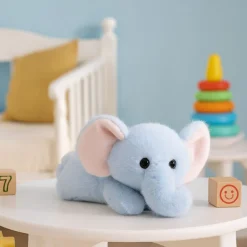 Peluche lestée éléphant bleu