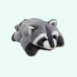 Peluche lestée raton laveur gris