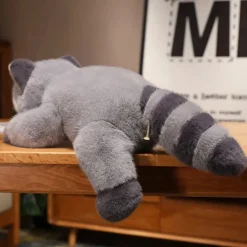 Peluche lestée raton laveur gris