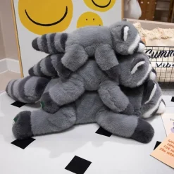 Peluche lestée raton laveur gris