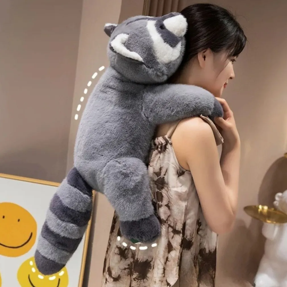 Peluche lestée raton laveur gris