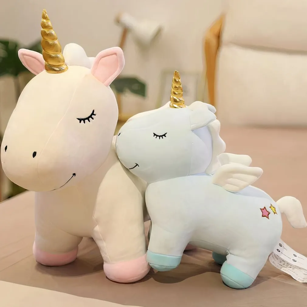 Peluche licorne beige