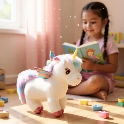 Peluche licorne blanche trop mignonne