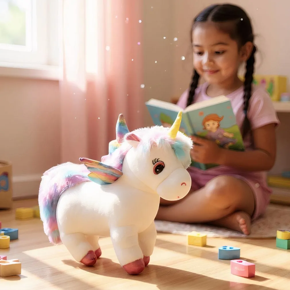 Peluche licorne blanche trop mignonne