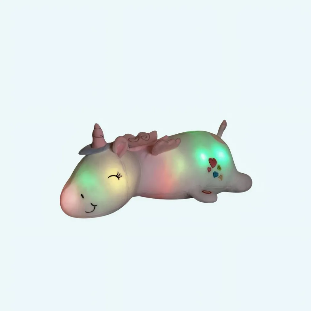 Peluche licorne oreiller lumineuse