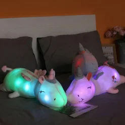 Peluche licorne oreiller lumineuse