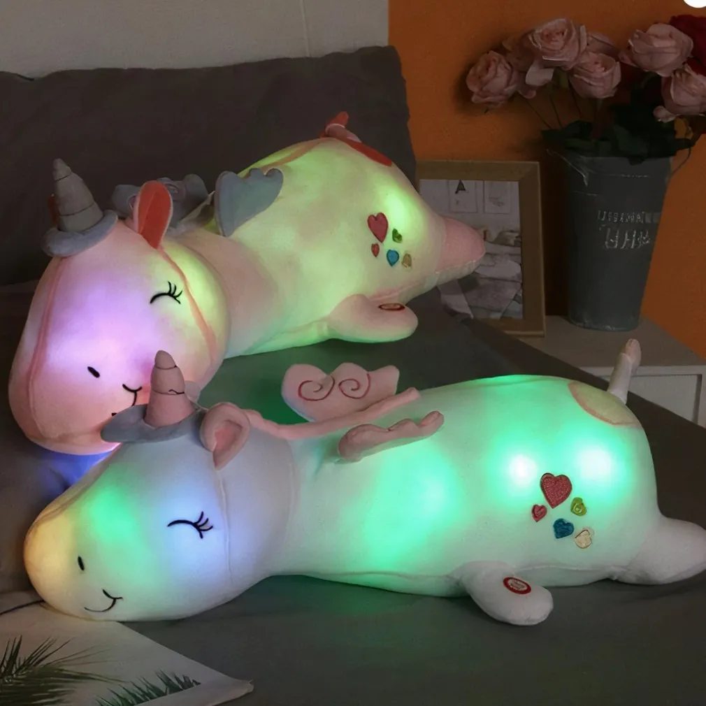 Peluche licorne oreiller lumineuse