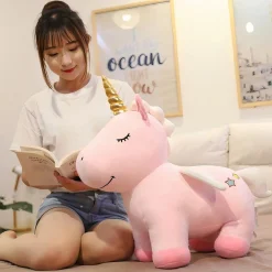 Peluche licorne rose