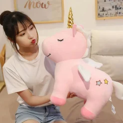 Peluche licorne rose