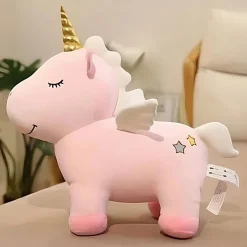 Peluche licorne rose