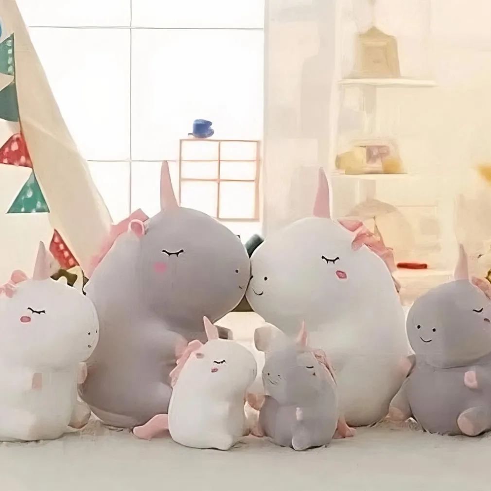 Peluche licorne super douce blanche