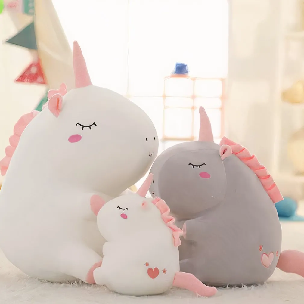 Peluche licorne super douce blanche