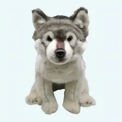 Peluche loup assis
