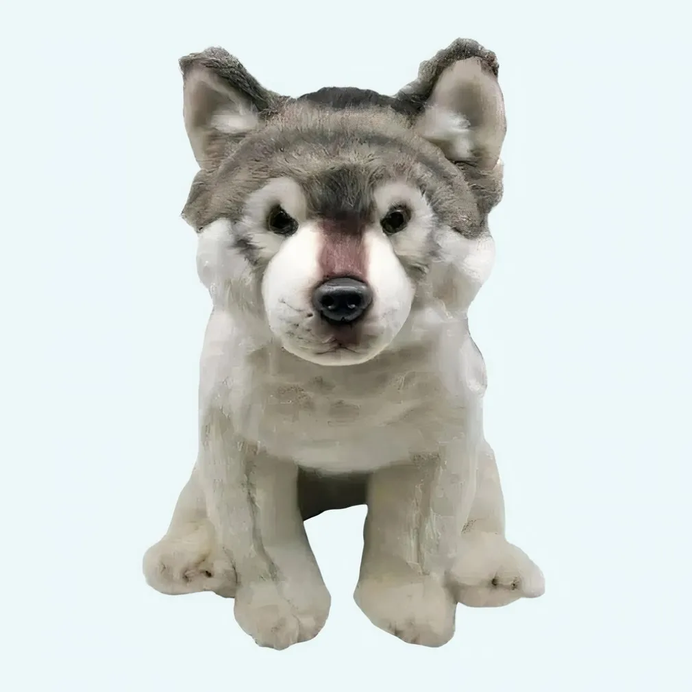 Peluche loup assis