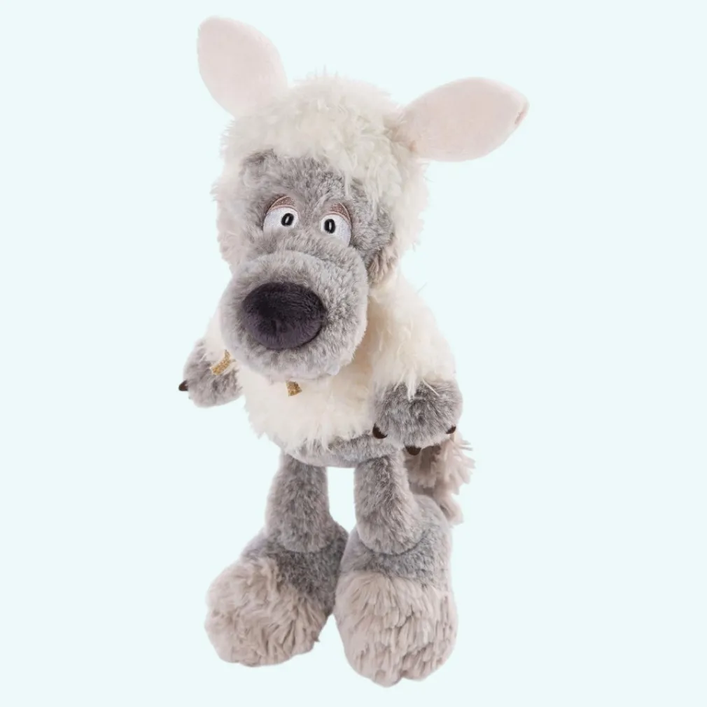 Peluche loup déguisé en mouton blanc