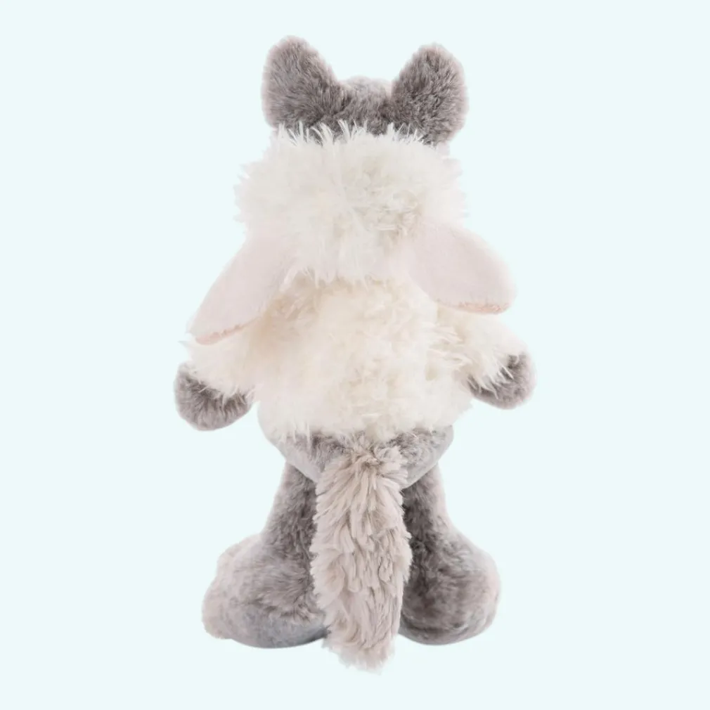 Peluche loup déguisé en mouton blanc