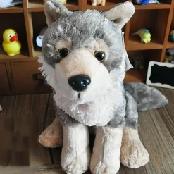 Peluche loup gris adorable