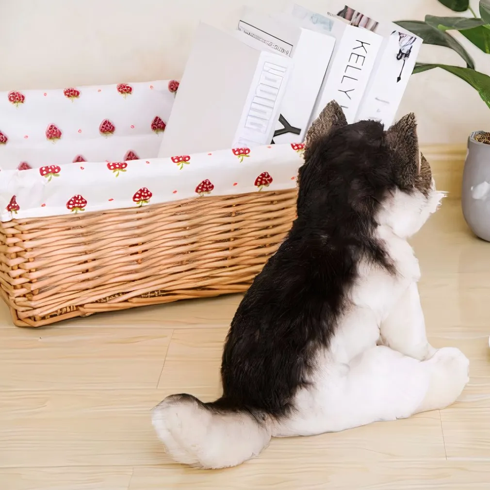 Peluche loup gris et blanc mignon